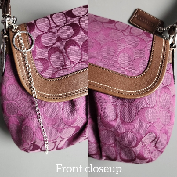 Coach Pink and Brown Shoulder Bag - Picture 9 of 16